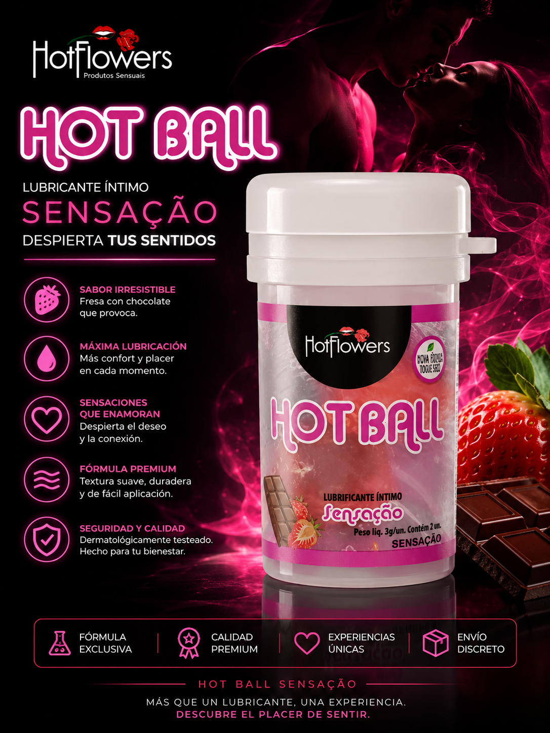 Hot Ball Sensación x 2 (Fresas con Chocolate)