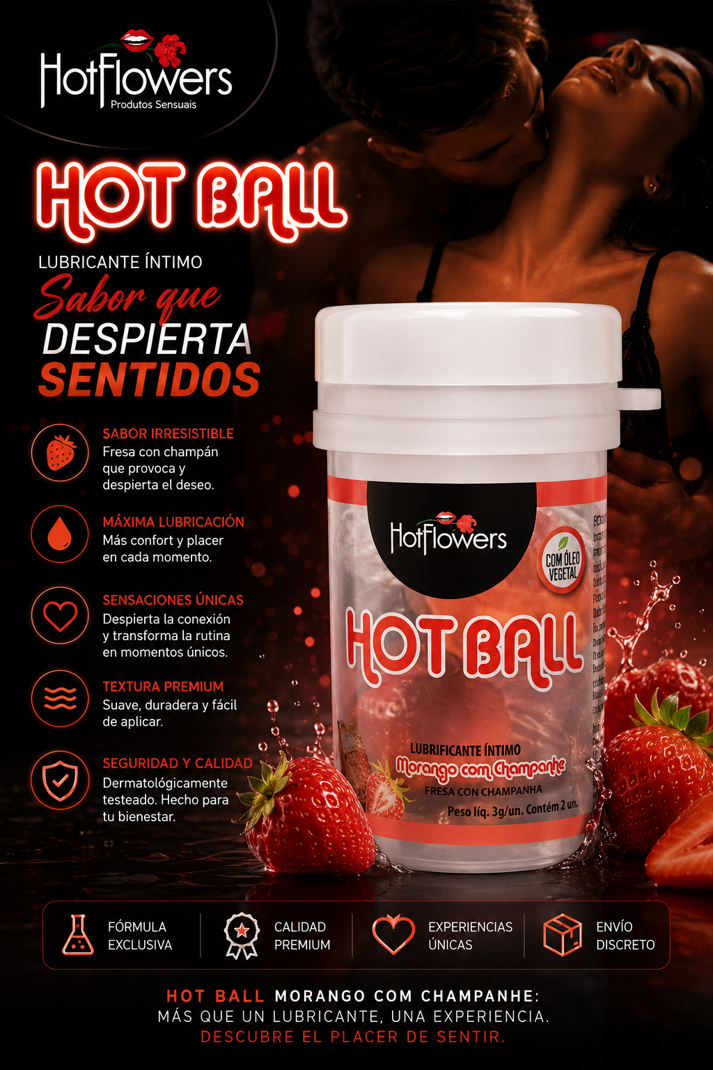 Hot Ball Sensación x 2 FRESA CON CHAMPAG