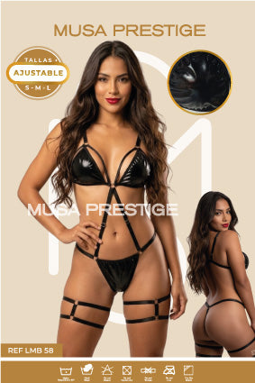LENCERIA LMB 58 NEGRO TIPO CUERO