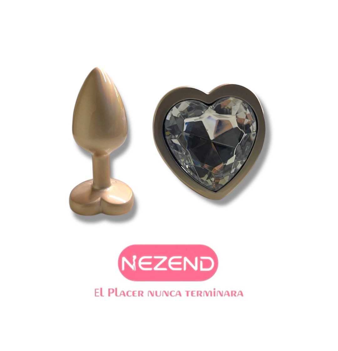 PLUG JOYA CORAZON TALLA M DORADO