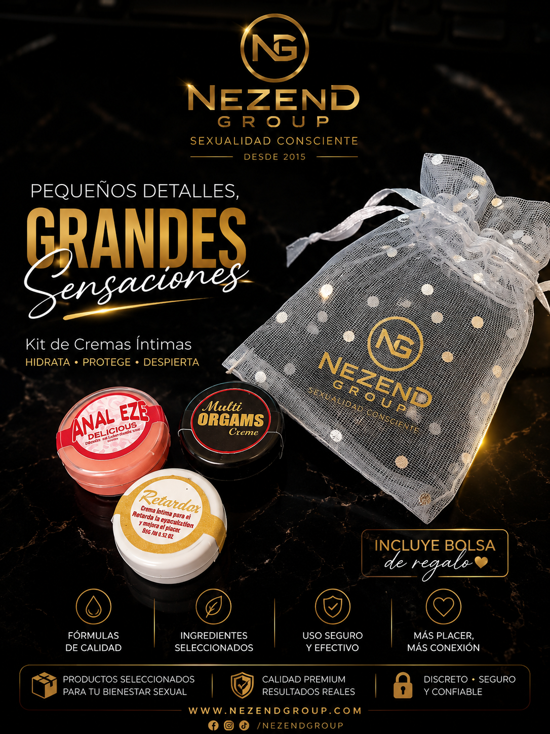 Kit Erótico (Retardex - Anal Eze - Multi Orgams) Unidad
