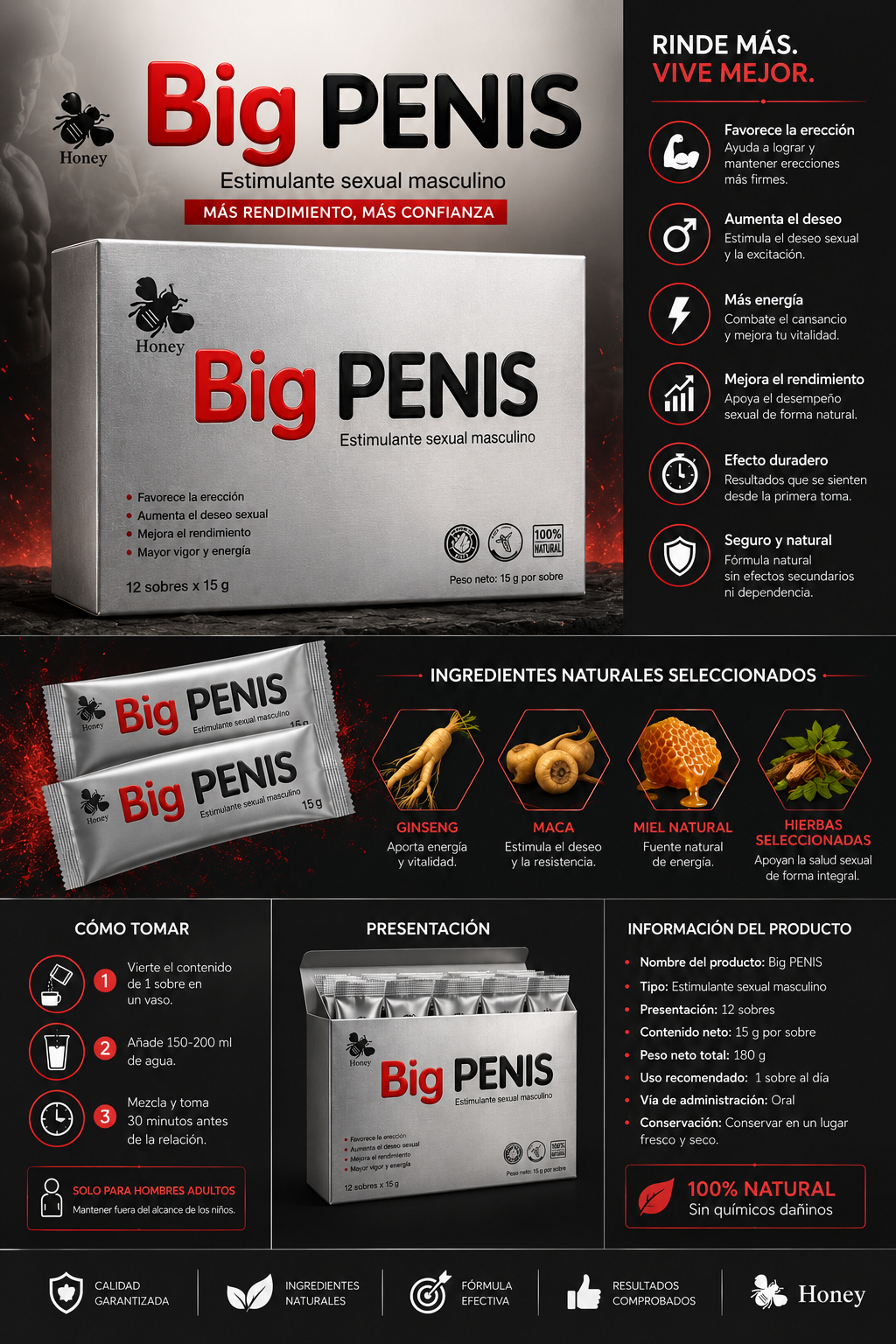 Energizante caja  Big Penis Liquido  x 12 Unidades