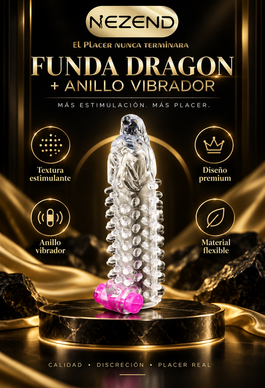 FUNDA DRAGON + ANILLO VIBRADOR