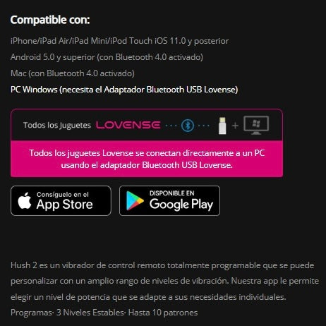 Vibrador Anal Hush 2 Controlado por APP Global by Lovense  1" PULGADA