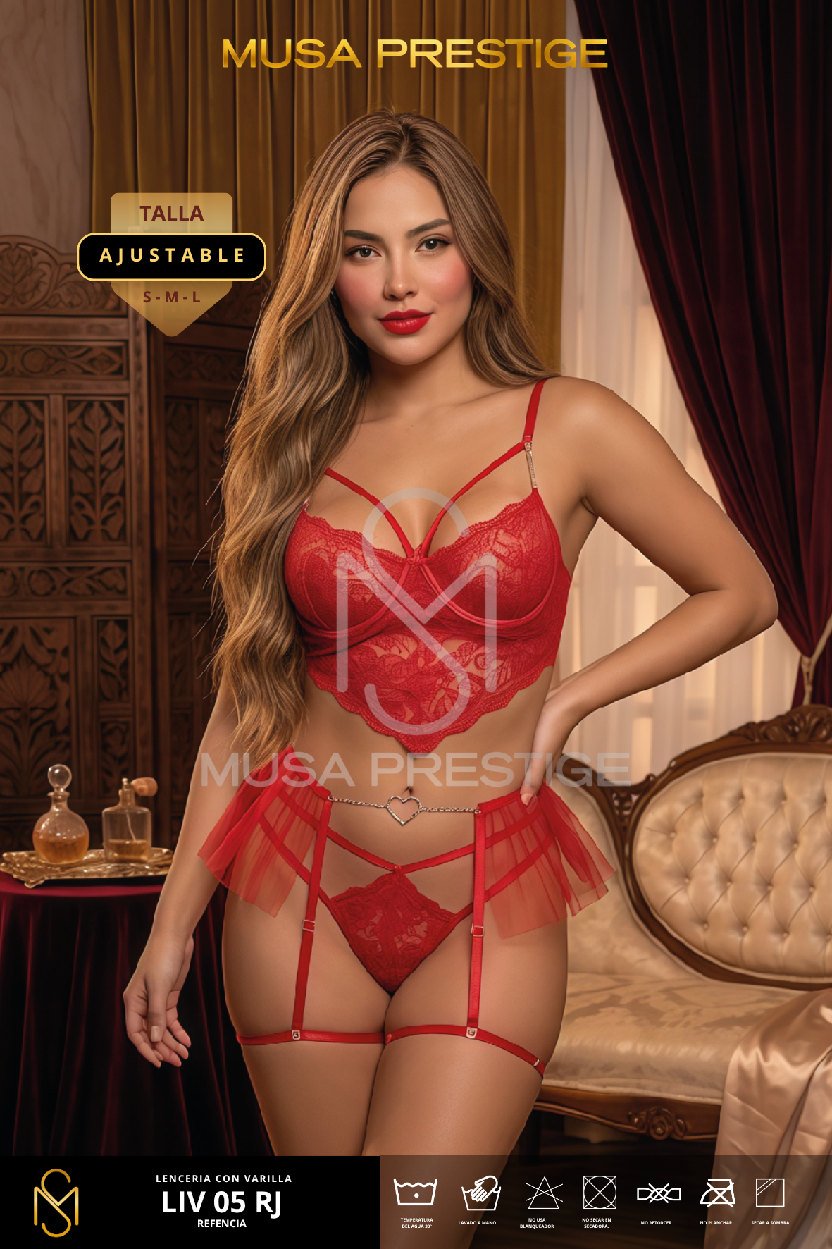 LENCERIA CON VARILLA LIV05 ROJO