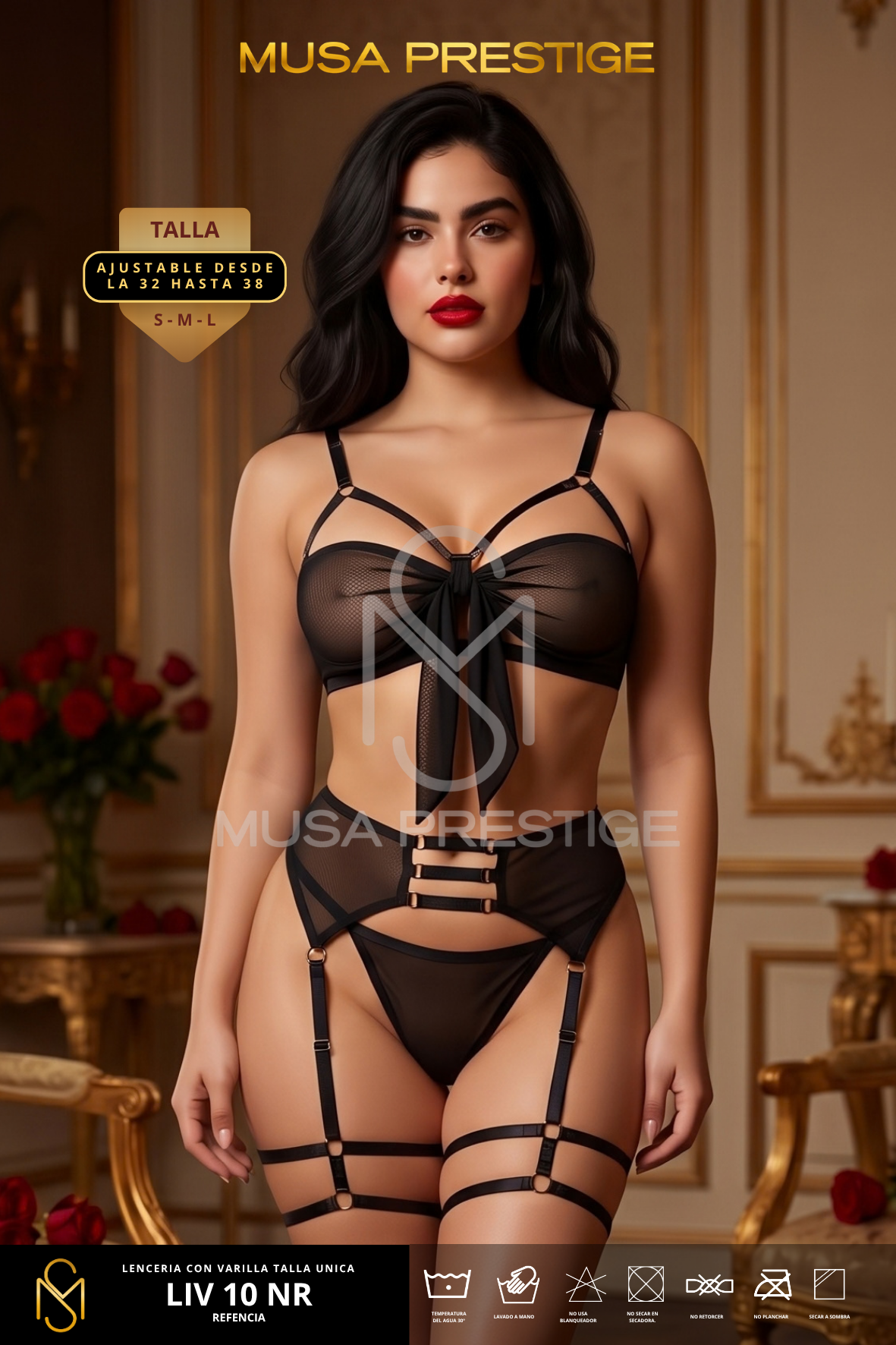 LENCERIA CON VARILLA LIV10 NEGRO