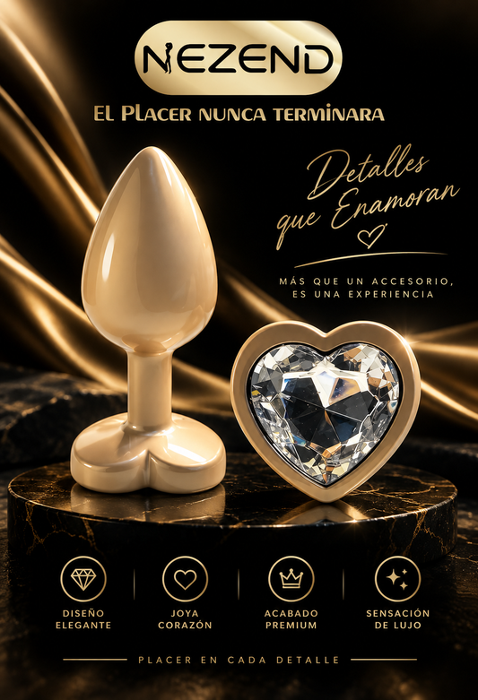 PLUG JOYA CORAZON TALLA M DORADO