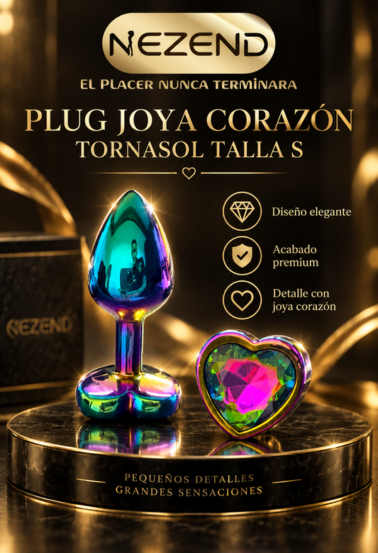 PLUG JOYA CORAZON TORNASOL TALLA S