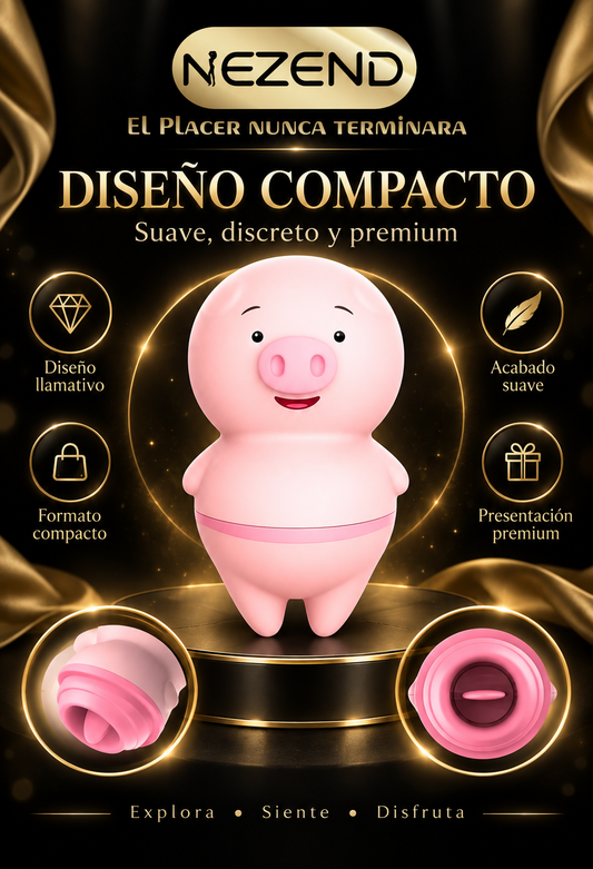 Vibrador Cerdito carga USB Largo Total:9cm