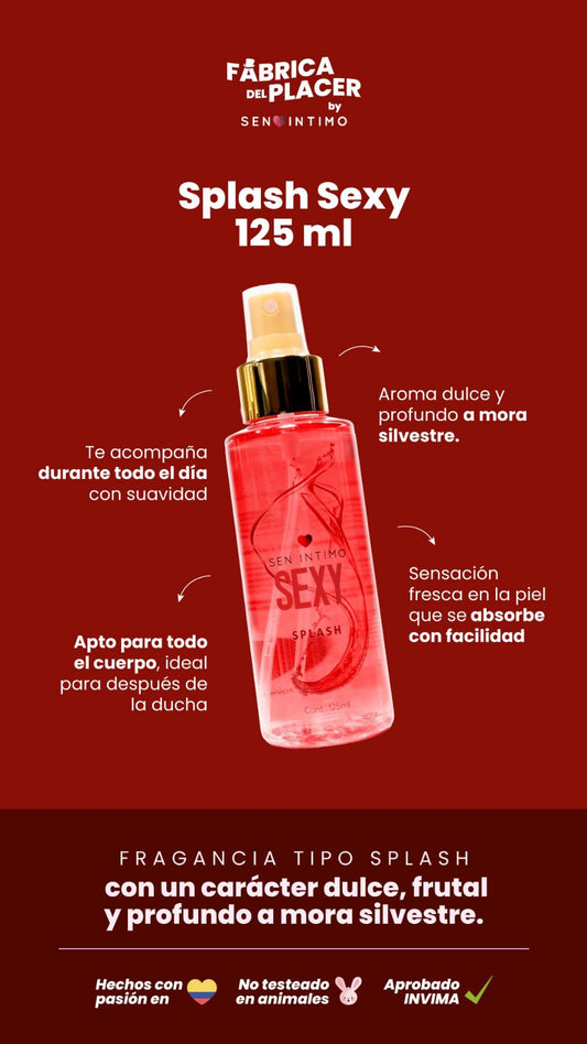 Splash Con Pheromonas Sexy  x 125ml Sen Intimo (Precio Sugerido Al Publico 29.900)