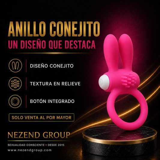 Anillo Conejo (Silicona) 10 Modos de Vibración